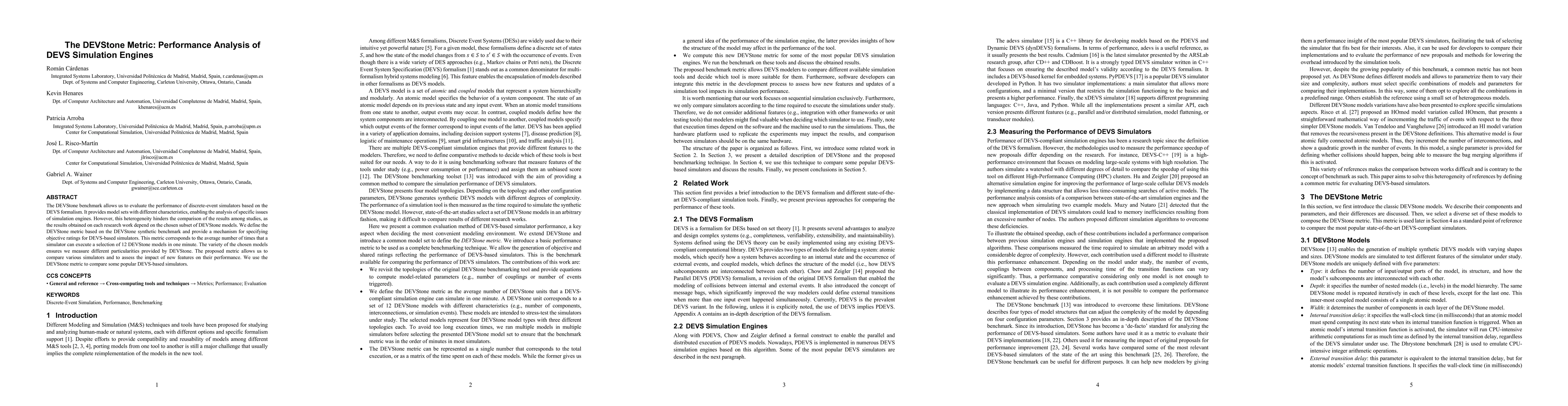 Thumbnail for The DEVStone Metric: Performance Analysis of DEVS Simulation Engines