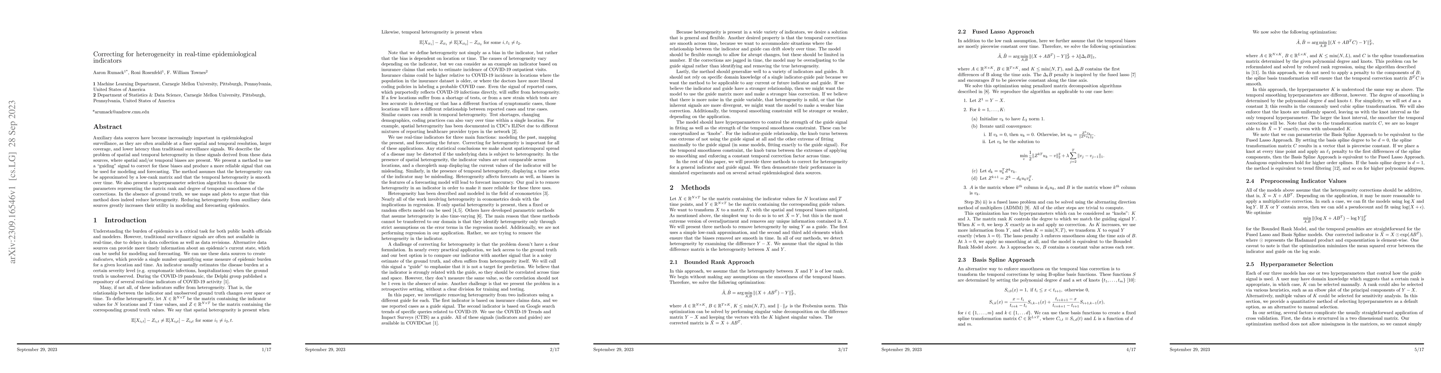 Thumbnail for Correcting for heterogeneity in real-time epidemiological indicators