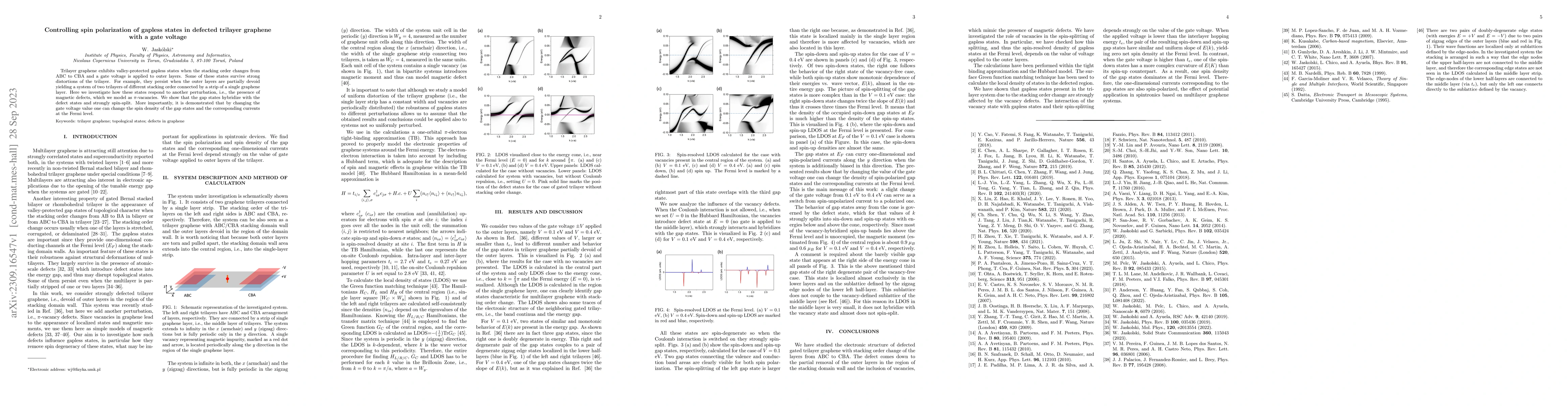 Thumbnail for Controlling spin polarization of gapless states in defected trilayer
  graphene with a gate voltage