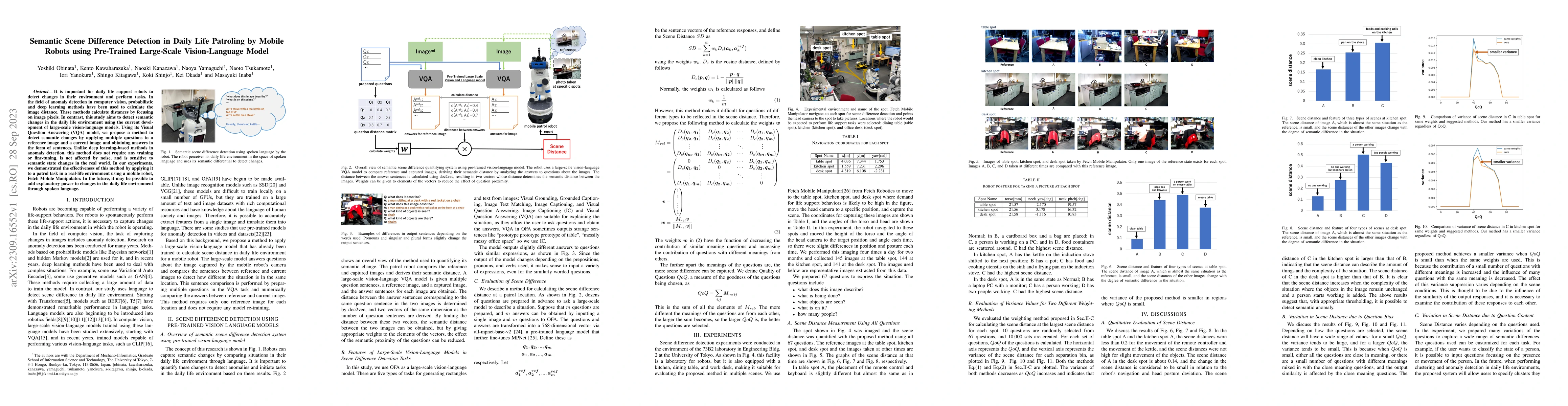 Thumbnail for Semantic Scene Difference Detection in Daily Life Patroling by Mobile
  Robots using Pre-Trained Large-Scale Vision-Language Model