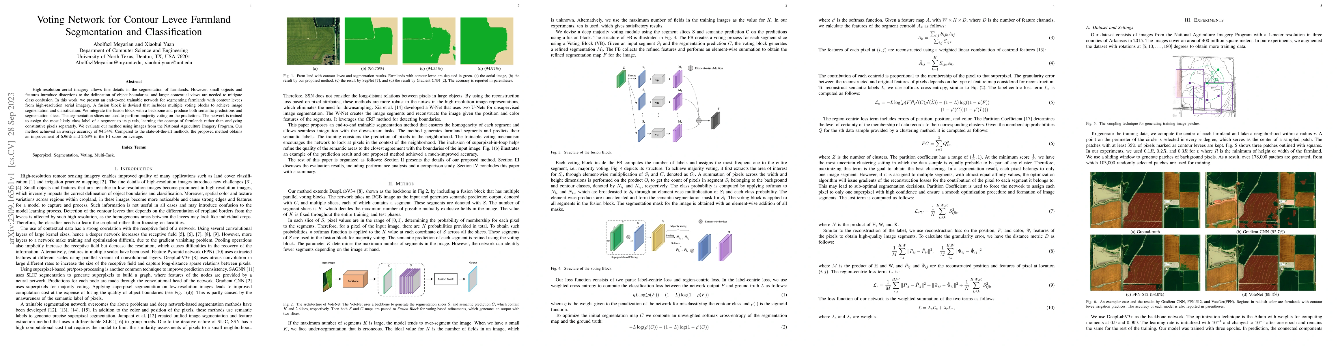 Thumbnail for Voting Network for Contour Levee Farmland Segmentation and
  Classification