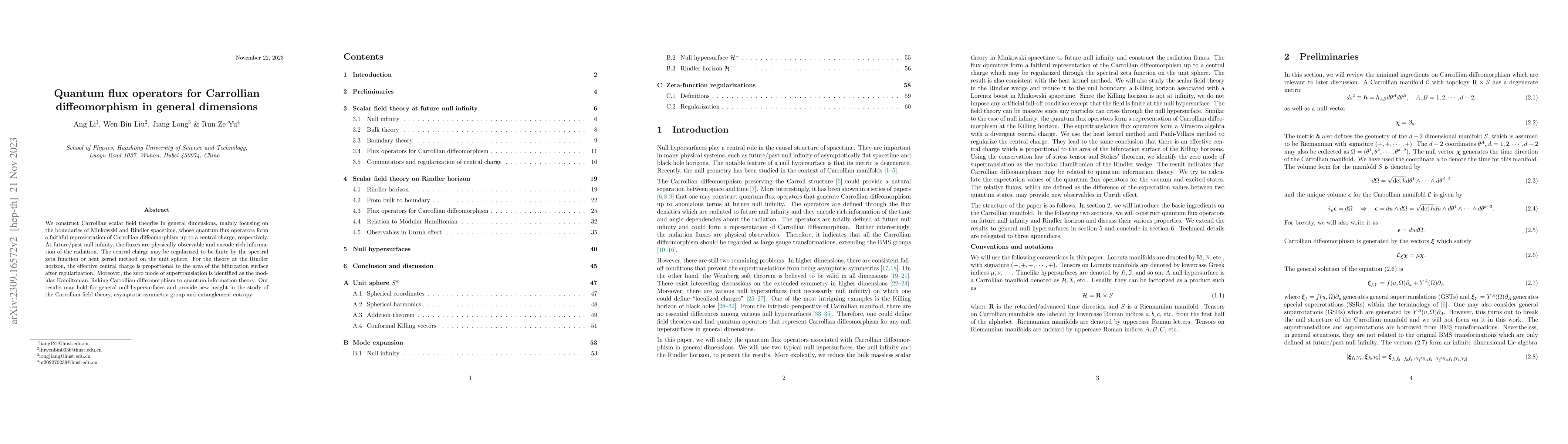 Thumbnail for Quantum flux operators for Carrollian diffeomorphism in general
  dimensions