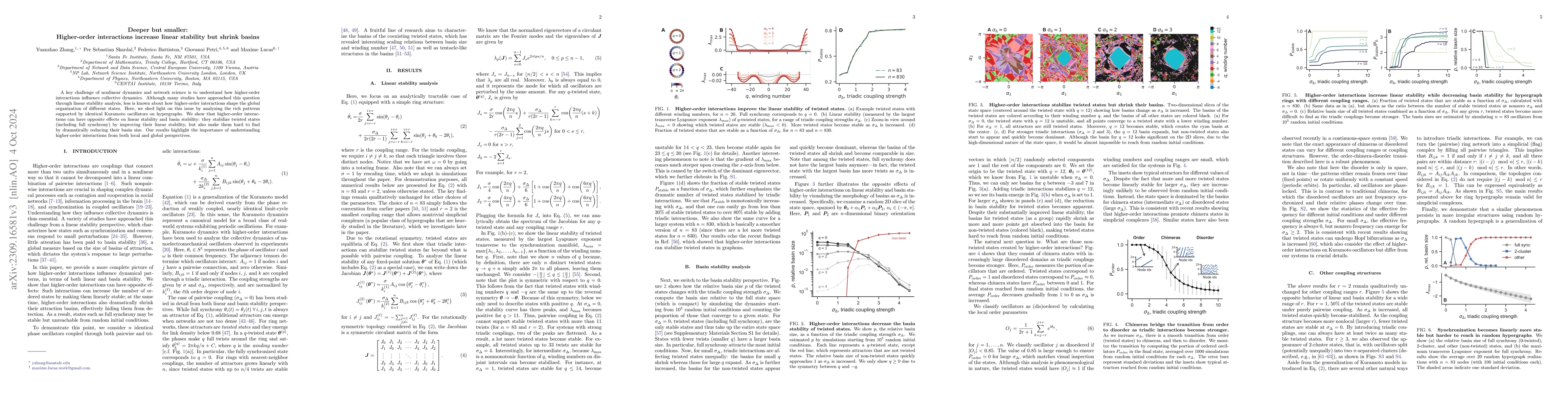 Thumbnail for Deeper but smaller: Higher-order interactions increase linear stability
  but shrink basins