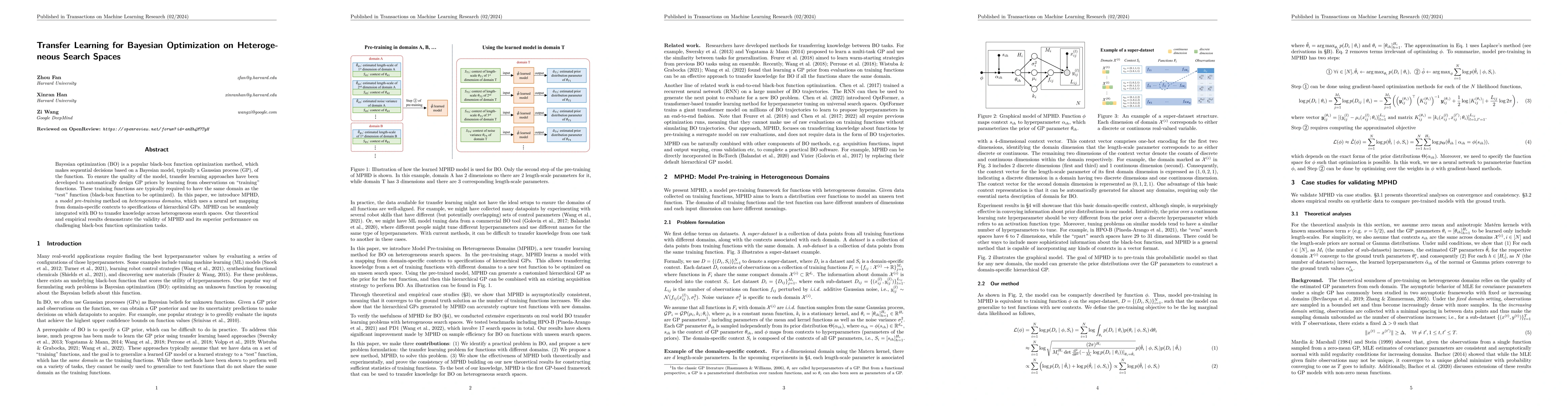 Thumbnail for Transfer Learning for Bayesian Optimization on Heterogeneous Search
  Spaces