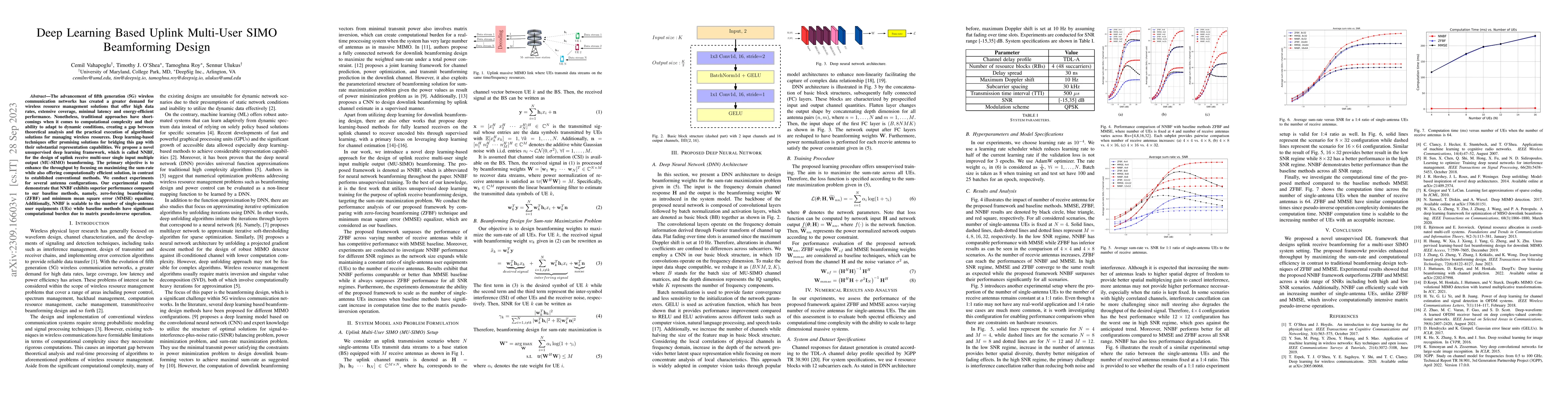 Thumbnail for Deep Learning Based Uplink Multi-User SIMO Beamforming Design