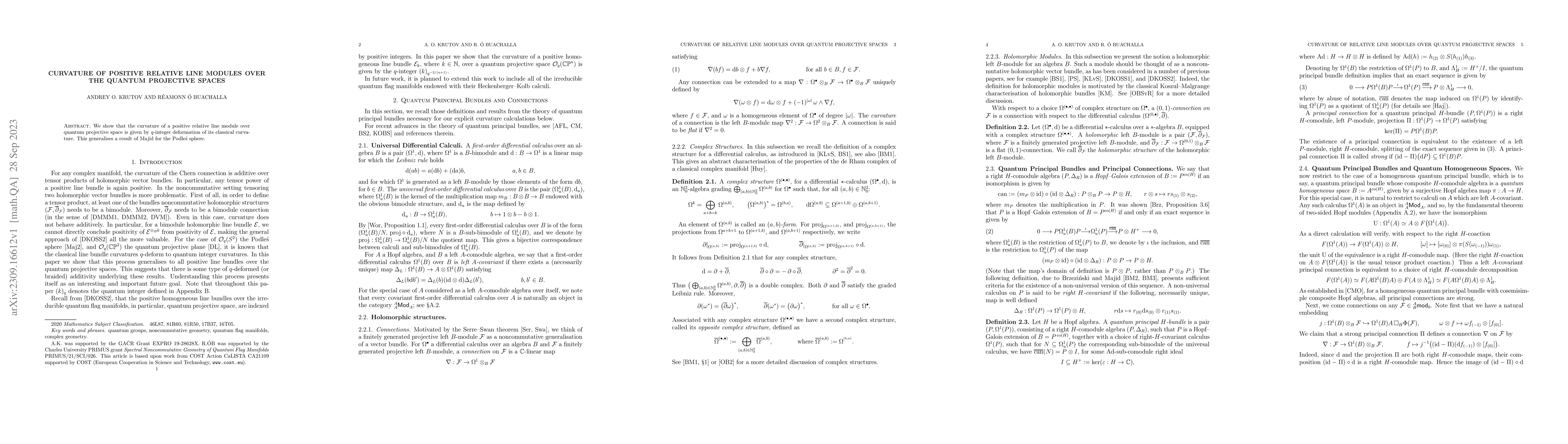 Thumbnail for Curvature of positive relative line modules over the quantum projective
  spaces