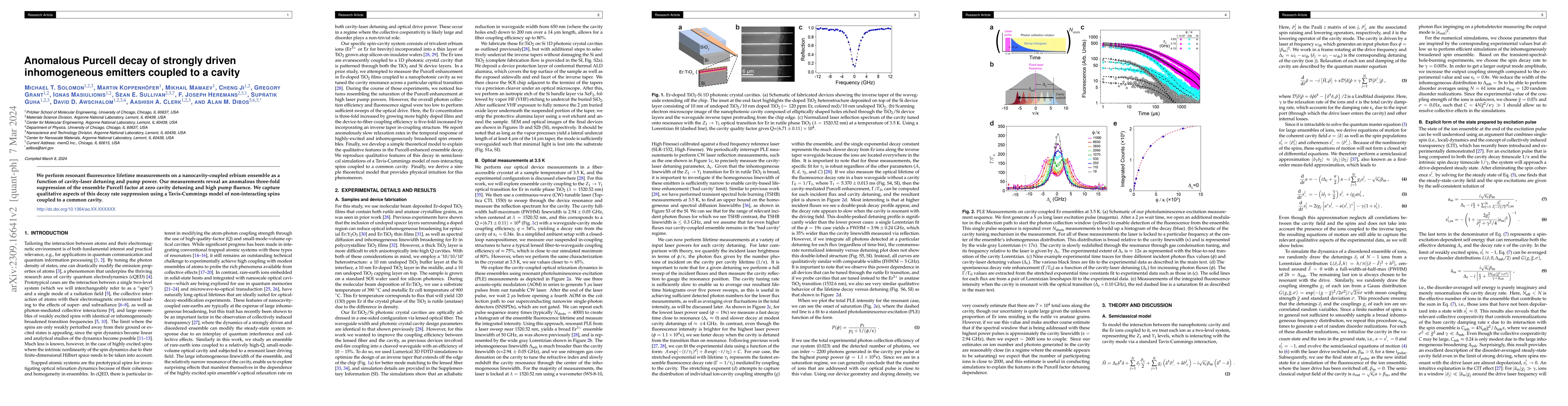 Thumbnail for Anomalous Purcell decay of strongly driven inhomogeneous emitters
  coupled to a cavity