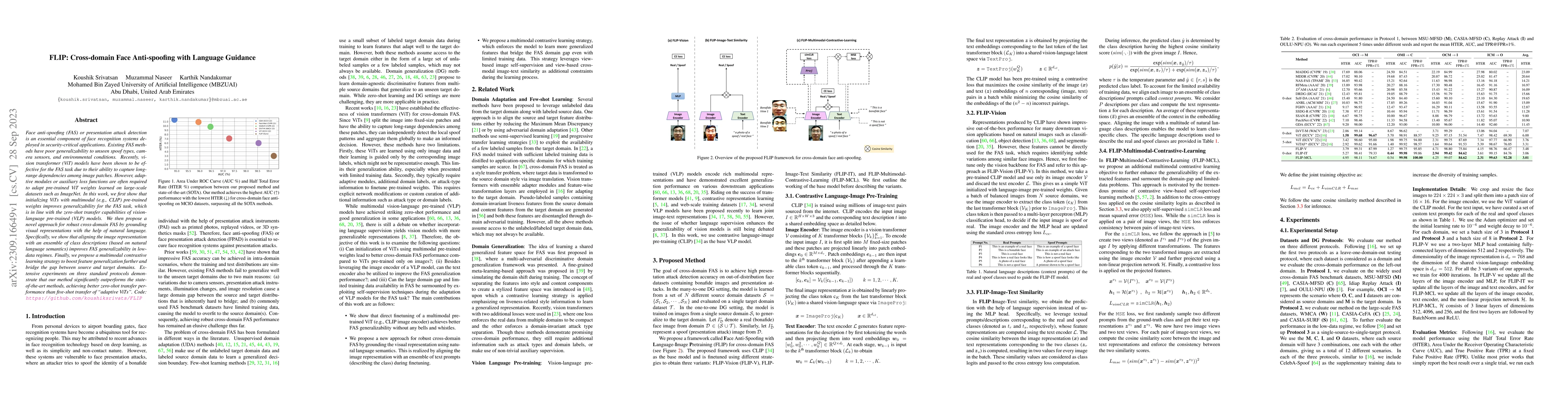 Thumbnail for FLIP: Cross-domain Face Anti-spoofing with Language Guidance