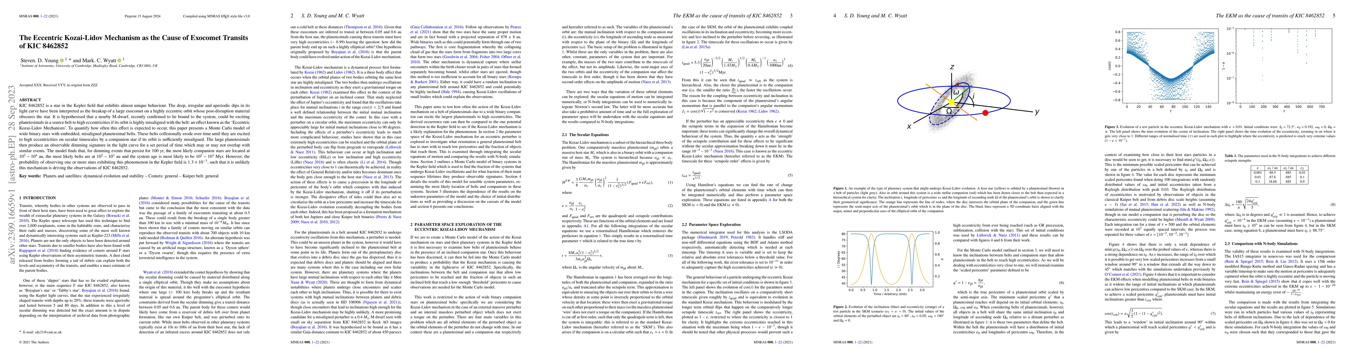 Thumbnail for The Eccentric Kozai-Lidov Mechanism as the Cause of Exocomet Transits of
  KIC 8462852