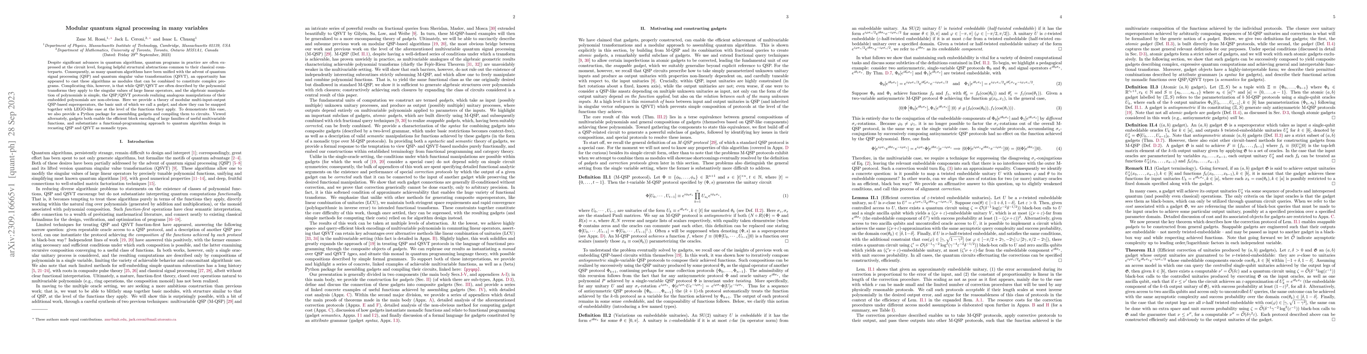 Thumbnail for Modular quantum signal processing in many variables