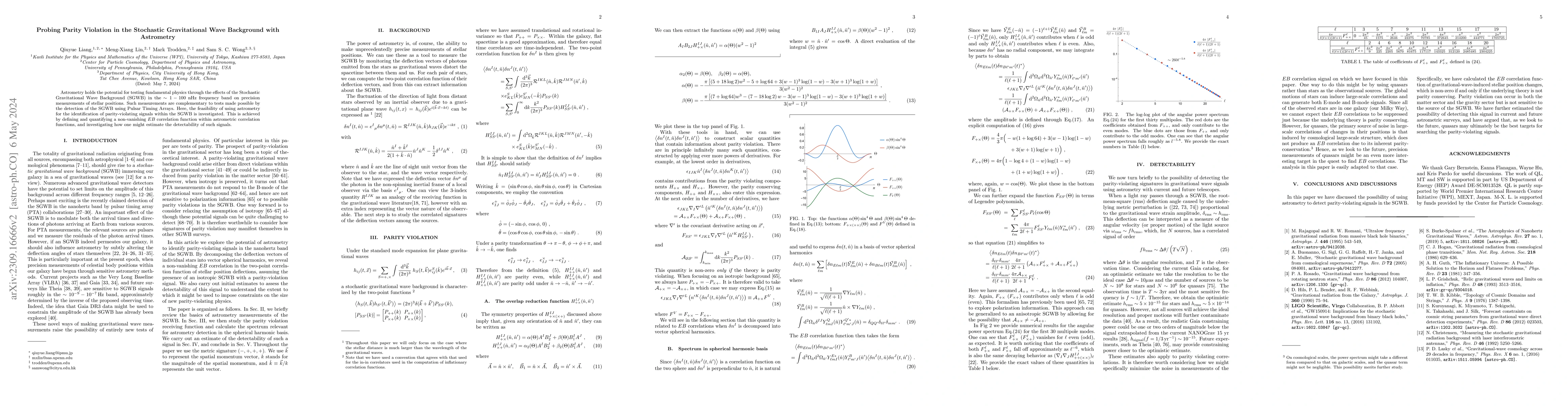 Thumbnail for Probing Parity Violation in the Stochastic Gravitational Wave Background
  with Astrometry