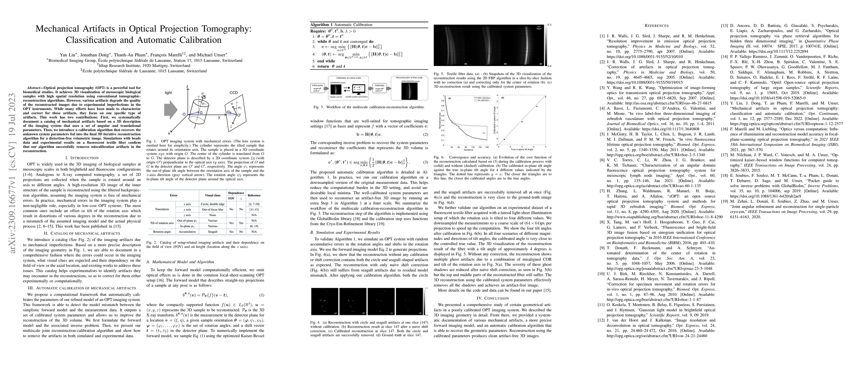Thumbnail for Mechanical Artifacts in Optical Projection Tomography: Classification
  and Automatic Calibration