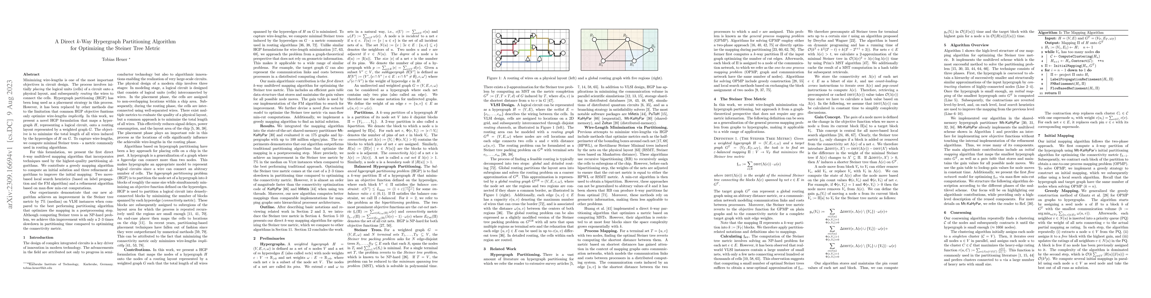 Thumbnail for A Direct k-Way Hypergraph Partitioning Algorithm for Optimizing the
  Steiner Tree Metric