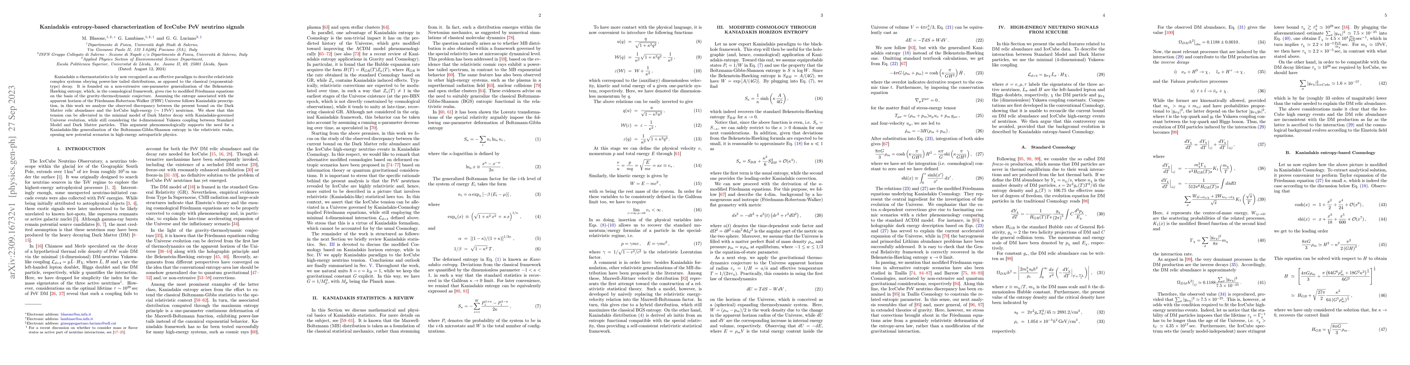 Thumbnail for Kaniadakis entropy-based characterization of IceCube PeV neutrino
  signals