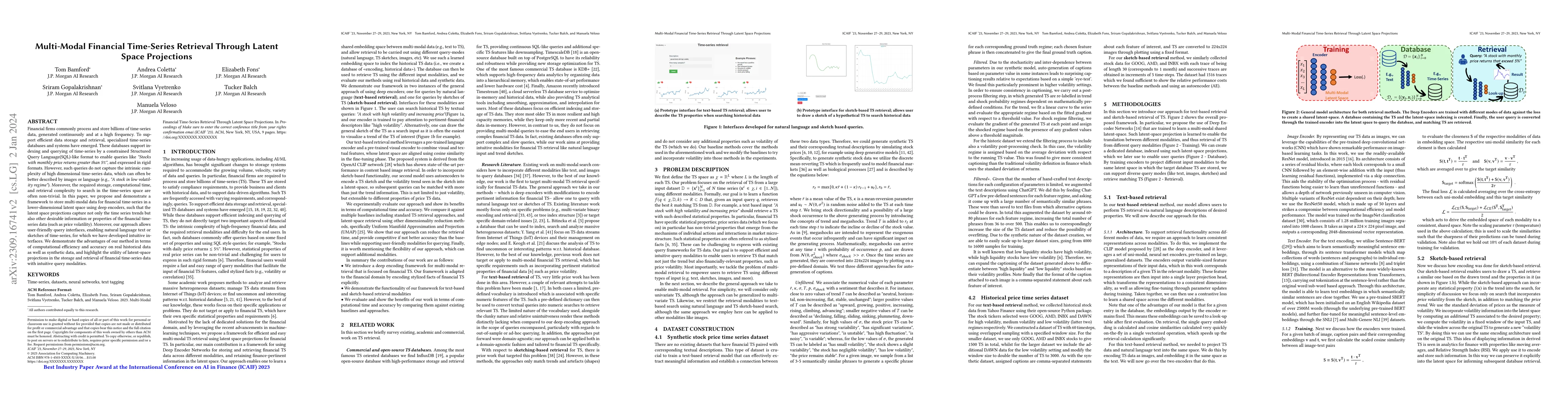 Thumbnail for Multi-Modal Financial Time-Series Retrieval Through Latent Space
  Projections