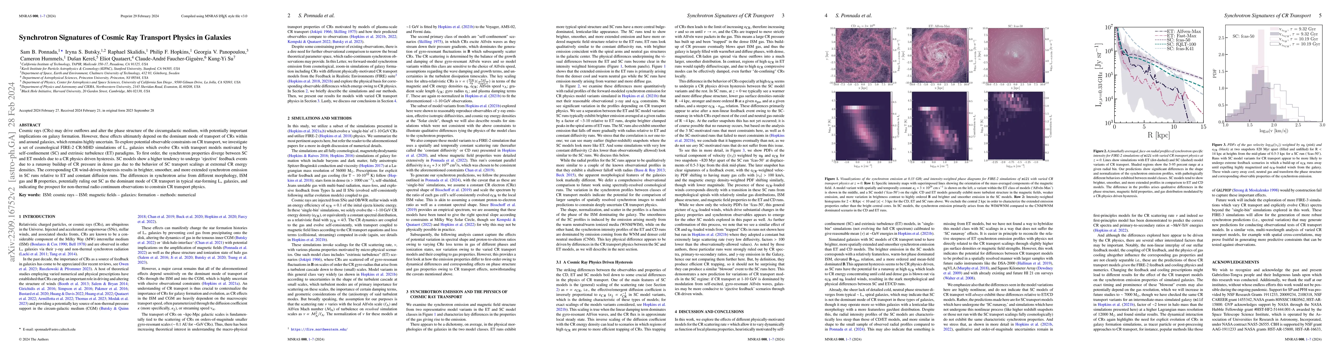 Thumbnail for Synchrotron Signatures of Cosmic Ray Transport Physics in Galaxies