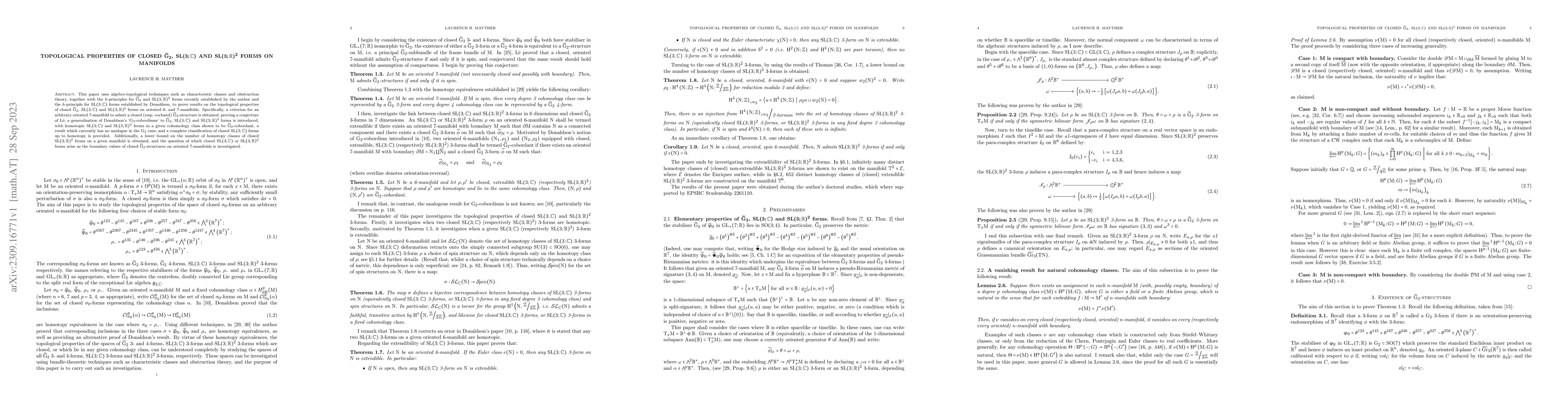 Thumbnail for Topological properties of closed $\widetilde{\mathrm{G}}_2$,
  $\mathrm{SL}(3;\mathbb{C})$ and $\mathrm{SL}(3;\mathbb{R})^2$ forms on
  manifolds