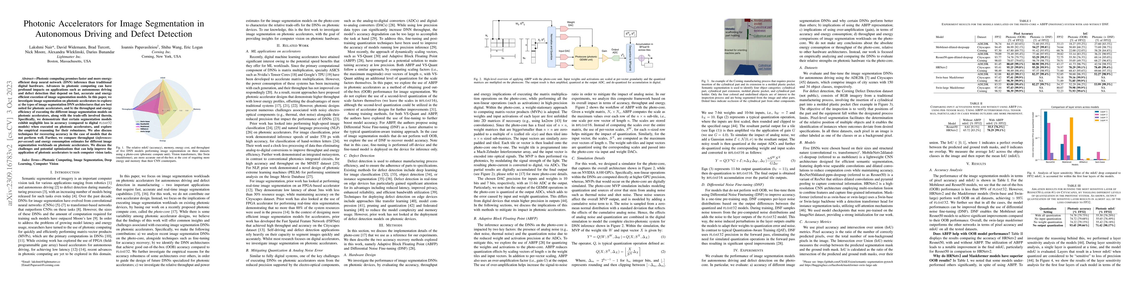 Thumbnail for Photonic Accelerators for Image Segmentation in Autonomous Driving and
  Defect Detection
