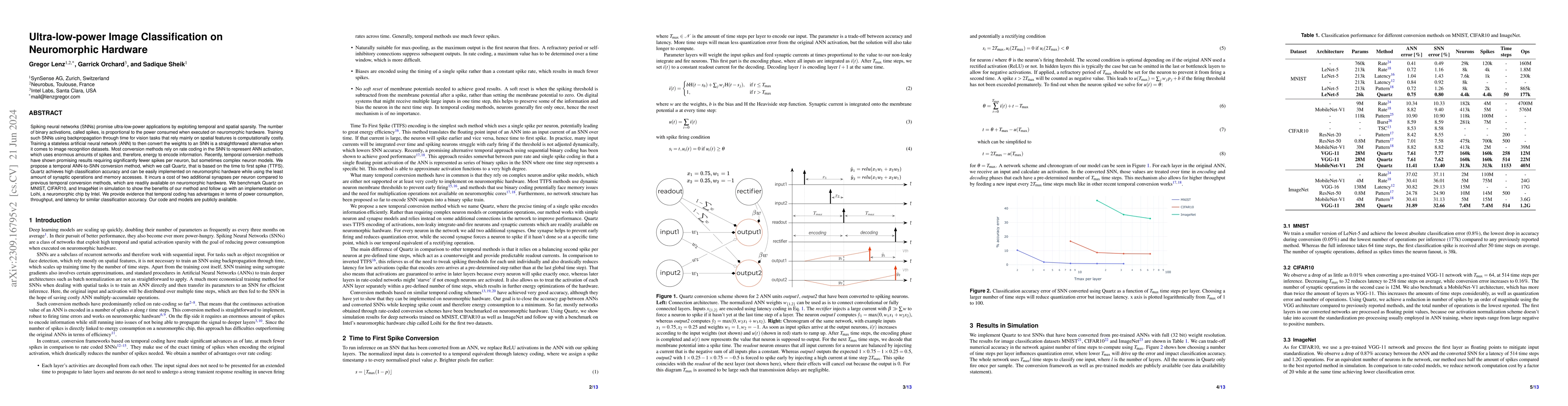 Thumbnail for Ultra-low-power Image Classification on Neuromorphic Hardware