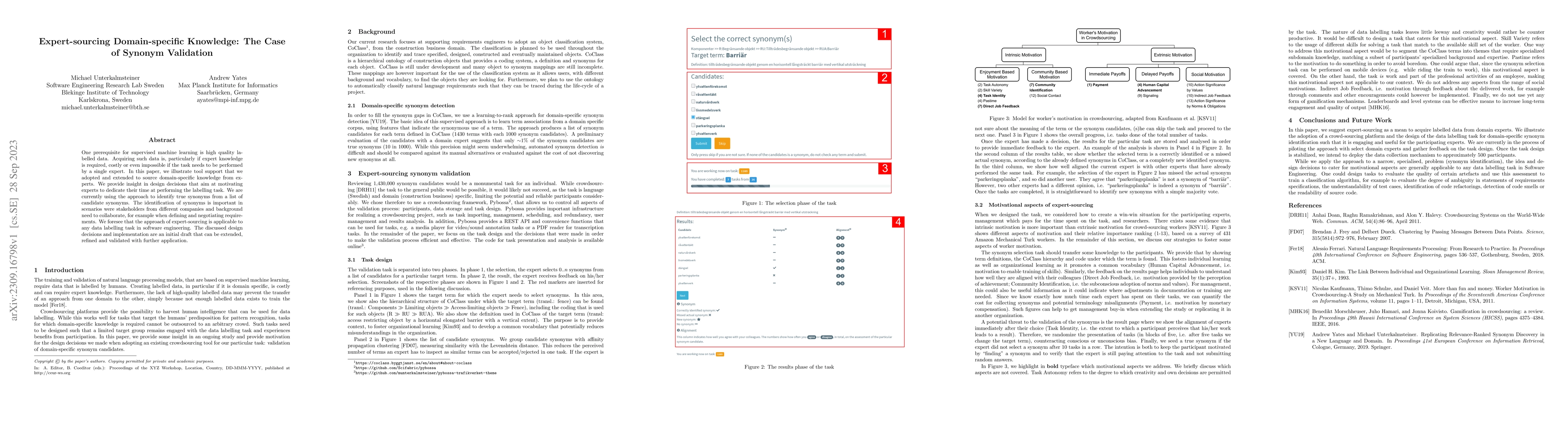 Thumbnail for Expert-sourcing Domain-specific Knowledge: The Case of Synonym
  Validation