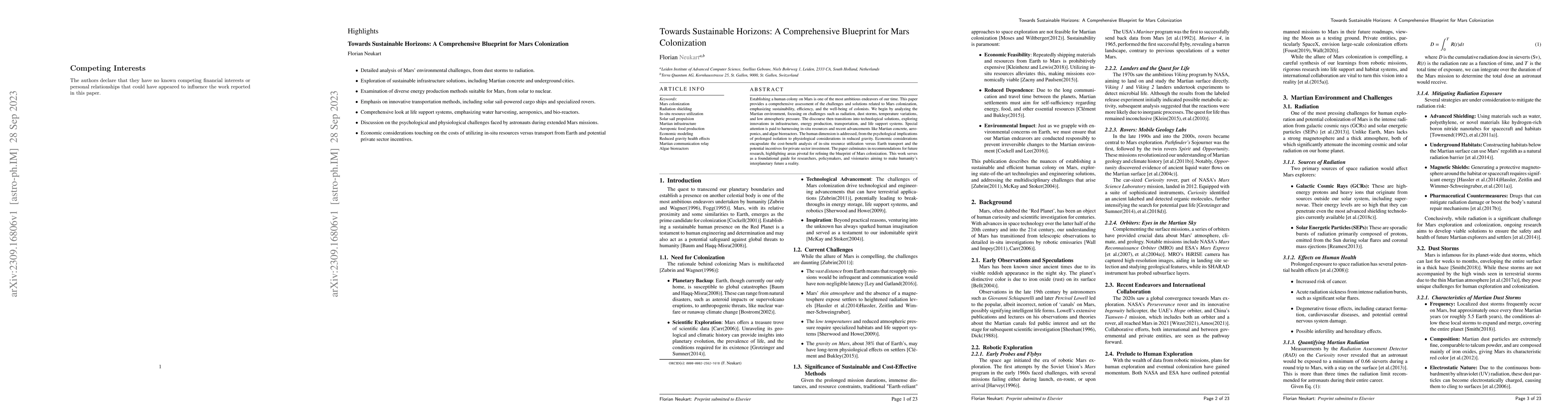 Thumbnail for Towards Sustainable Horizons: A Comprehensive Blueprint for Mars
  Colonization