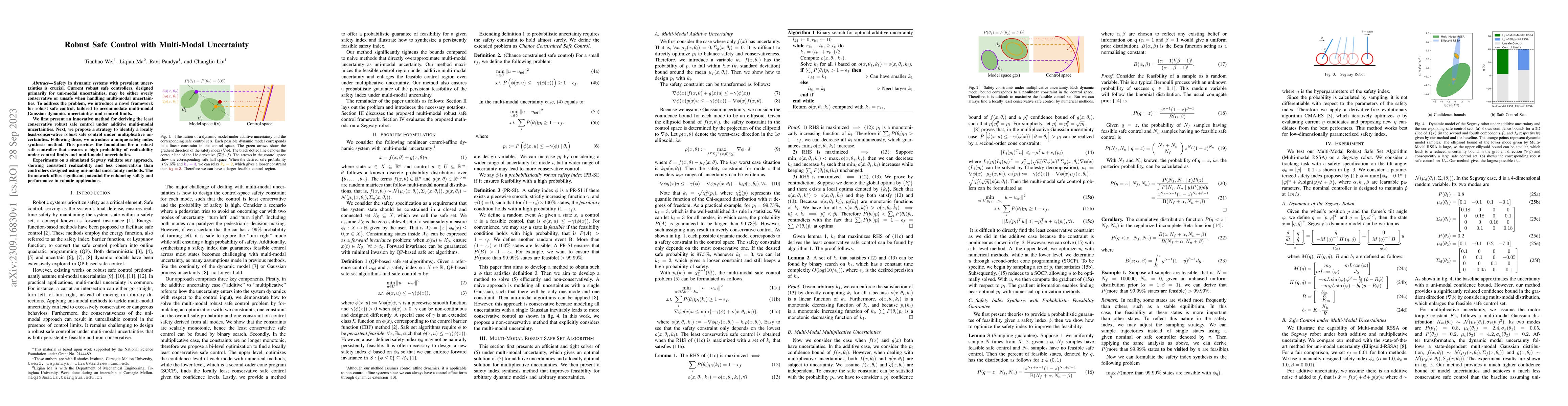 Thumbnail for Robust Safe Control with Multi-Modal Uncertainty