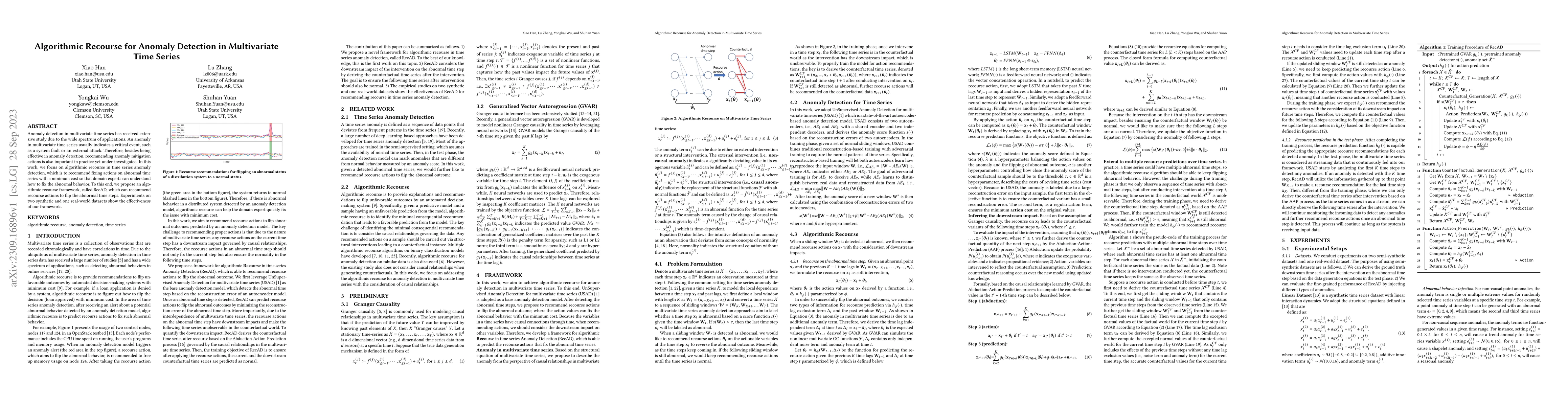 Thumbnail for Algorithmic Recourse for Anomaly Detection in Multivariate Time Series