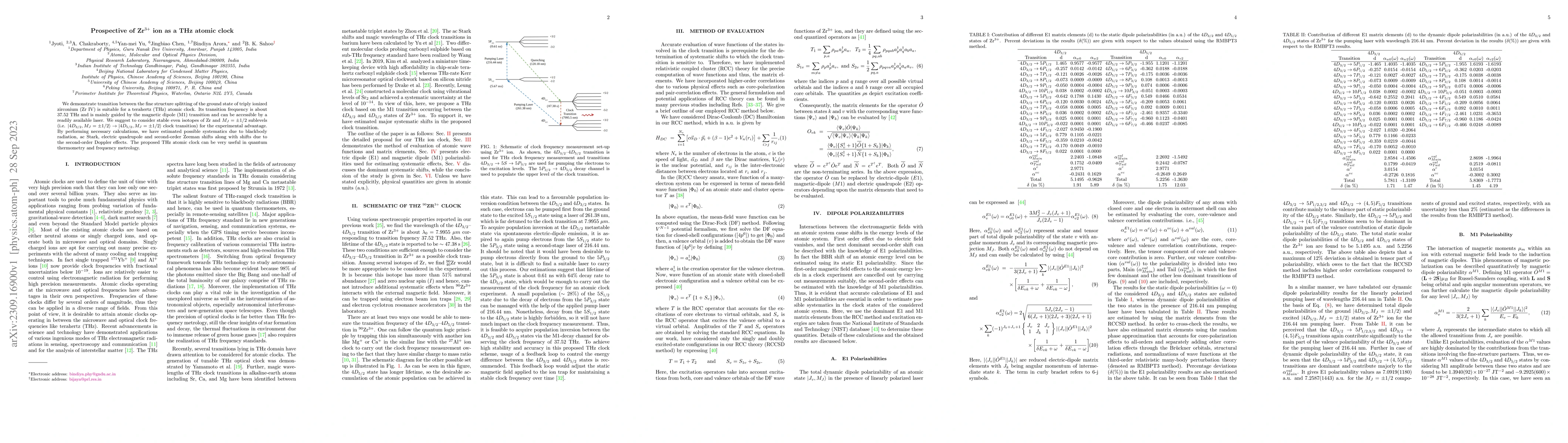Thumbnail for Prospective of Zr$^{3+}$ ion as a THz atomic clock