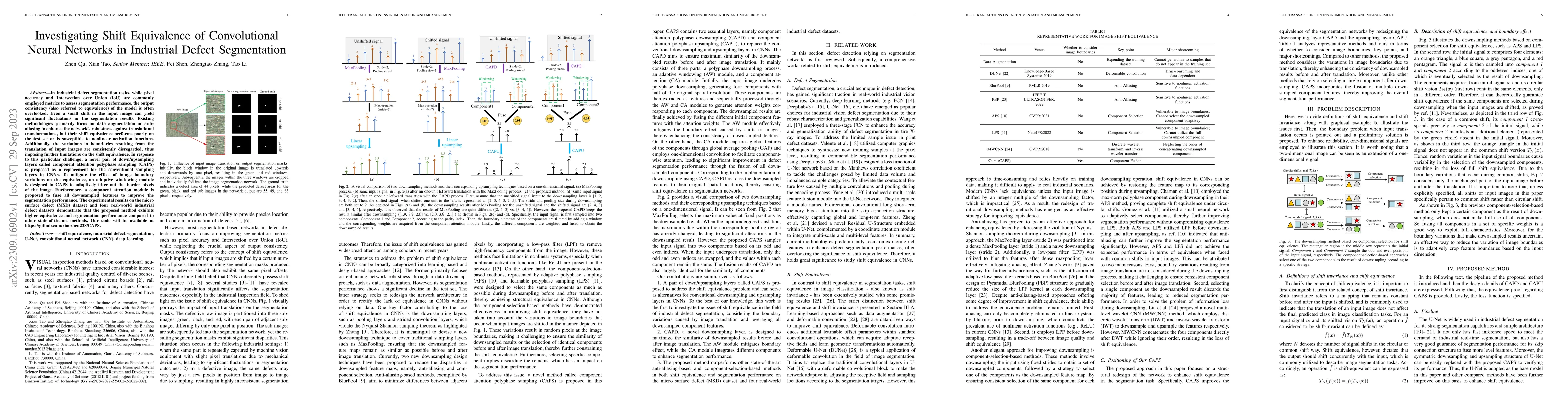 Thumbnail for Investigating Shift Equivalence of Convolutional Neural Networks in
  Industrial Defect Segmentation