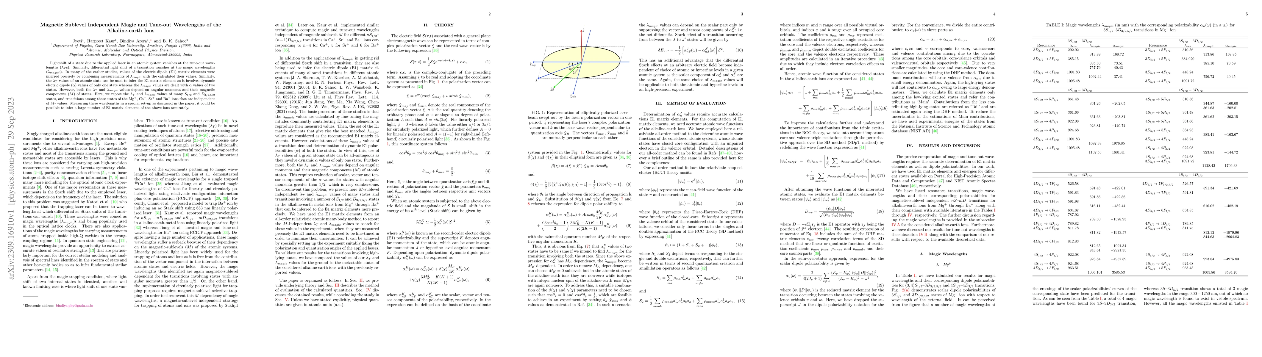 Thumbnail for Magnetic Sublevel Independent Magic and Tune-out Wavelengths of the
  Alkaline-earth Ions