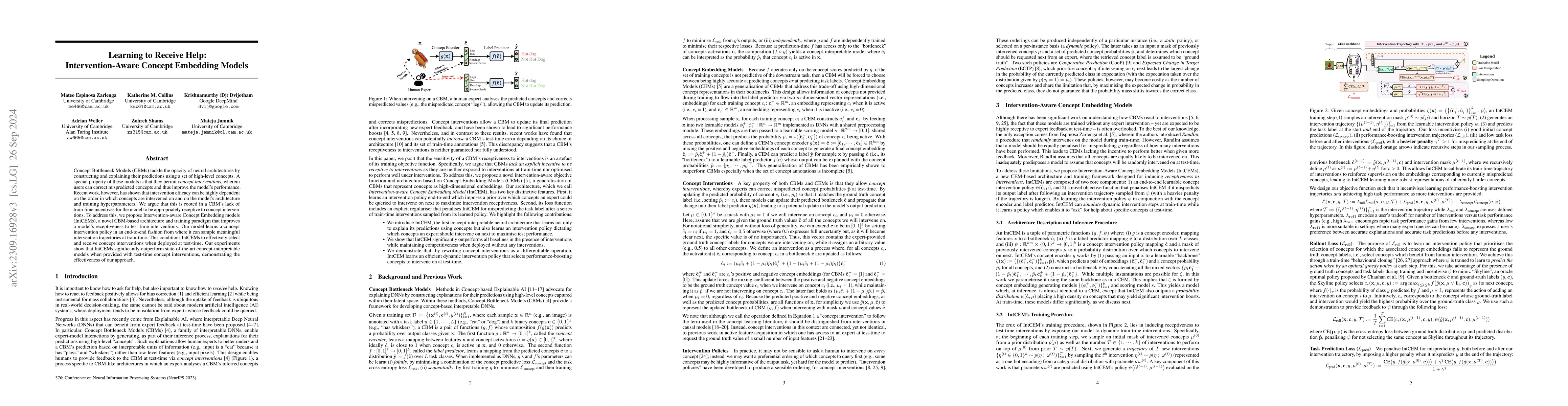 Thumbnail for Learning to Receive Help: Intervention-Aware Concept Embedding Models