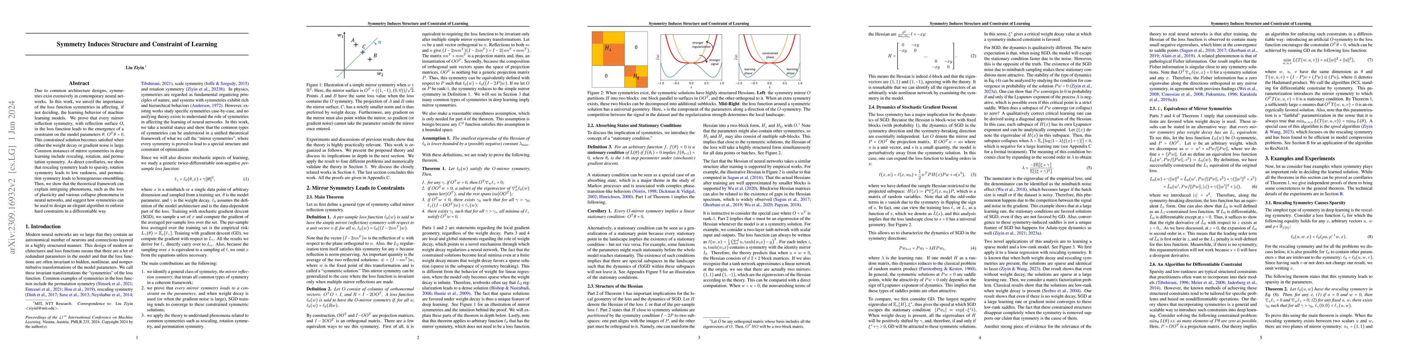 Thumbnail for Symmetry Induces Structure and Constraint of Learning