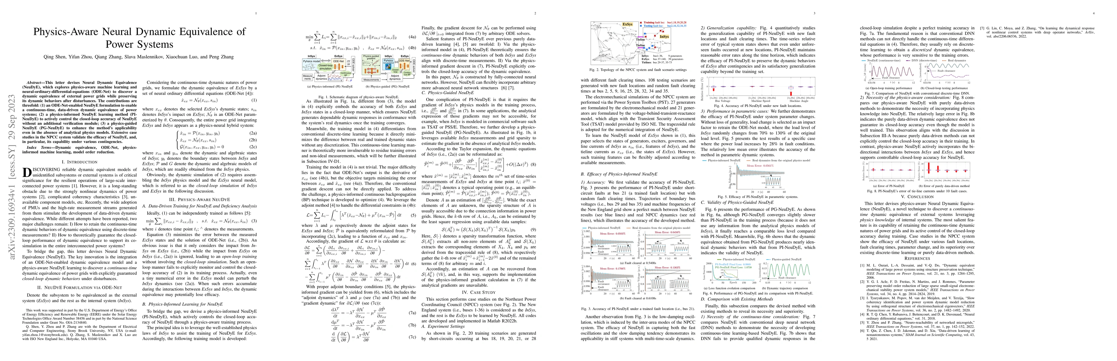 Thumbnail for Physics-Aware Neural Dynamic Equivalence of Power Systems