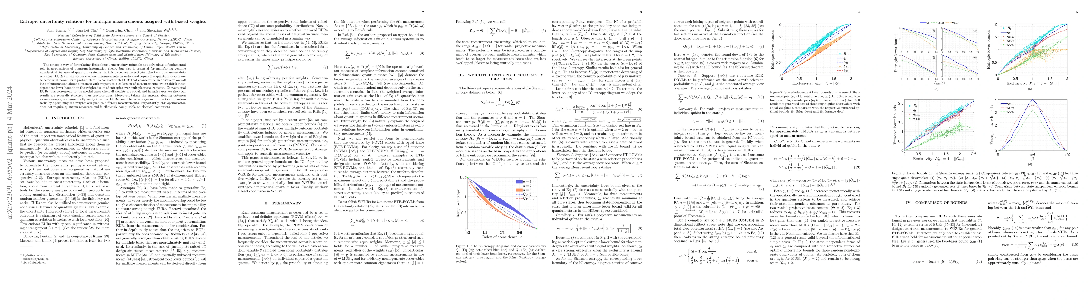 Thumbnail for Entropic uncertainty relations for multiple measurements assigned with
  biased weights