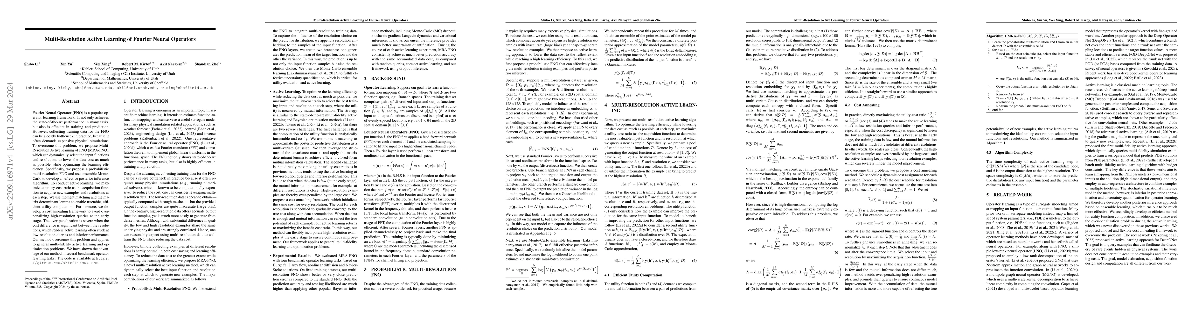 Thumbnail for Multi-Resolution Active Learning of Fourier Neural Operators