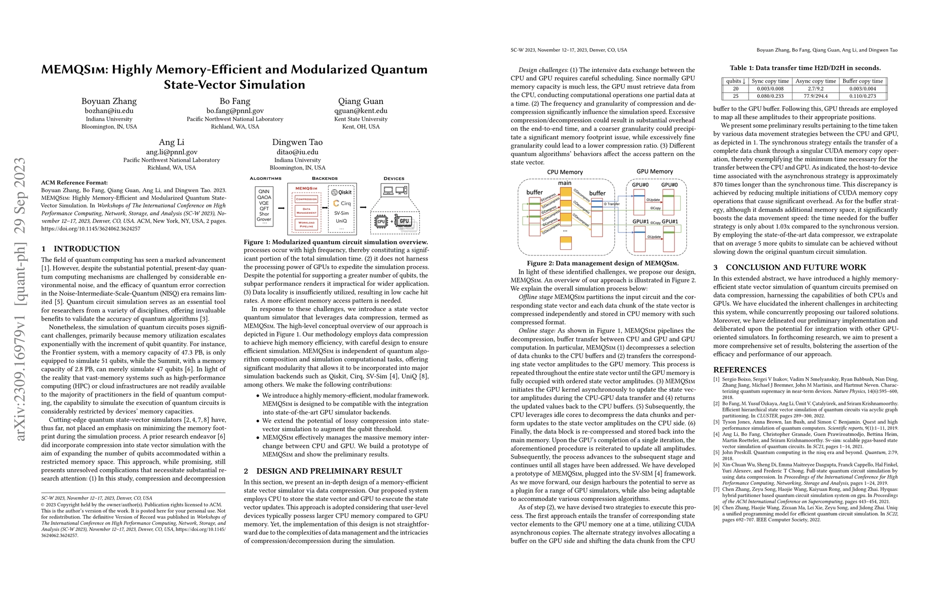 Thumbnail for MEMQSim: Highly Memory-Efficient and Modularized Quantum State-Vector
  Simulation