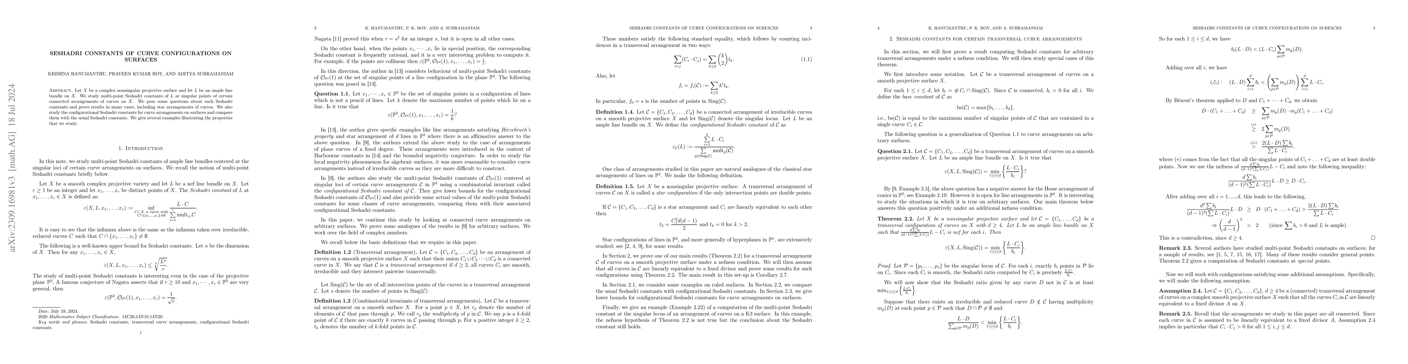 Thumbnail for Seshadri constants of curve configurations on surfaces