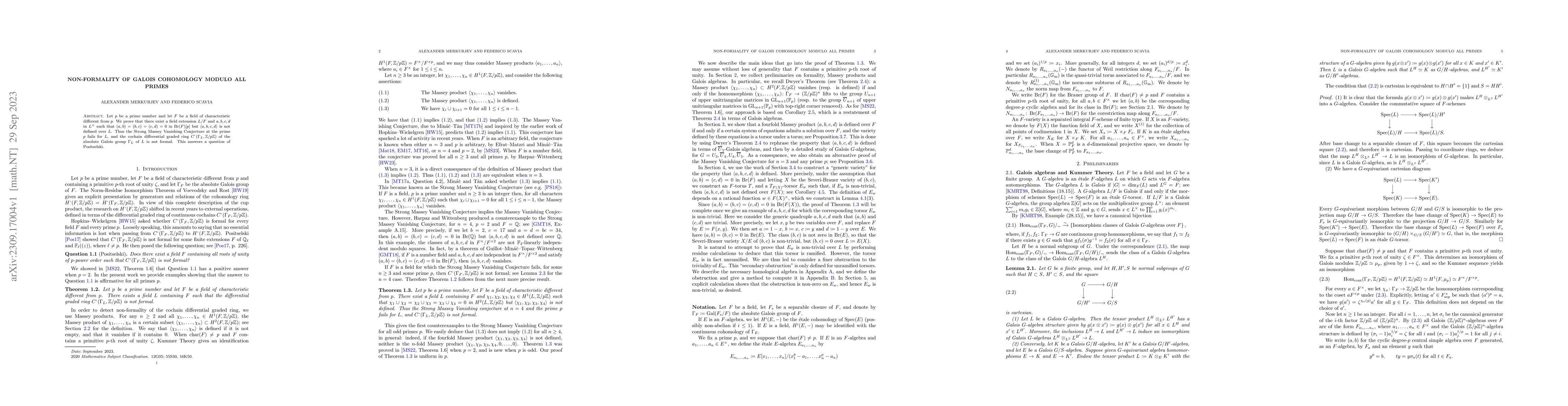 Thumbnail for Non-formality of Galois cohomology modulo all primes