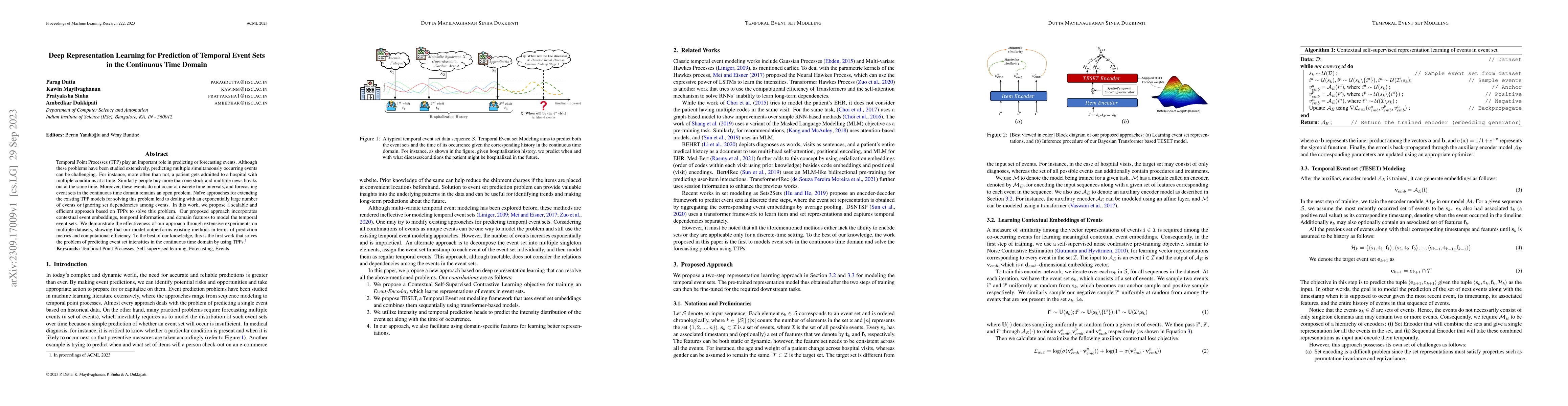 Thumbnail for Deep Representation Learning for Prediction of Temporal Event Sets in
  the Continuous Time Domain