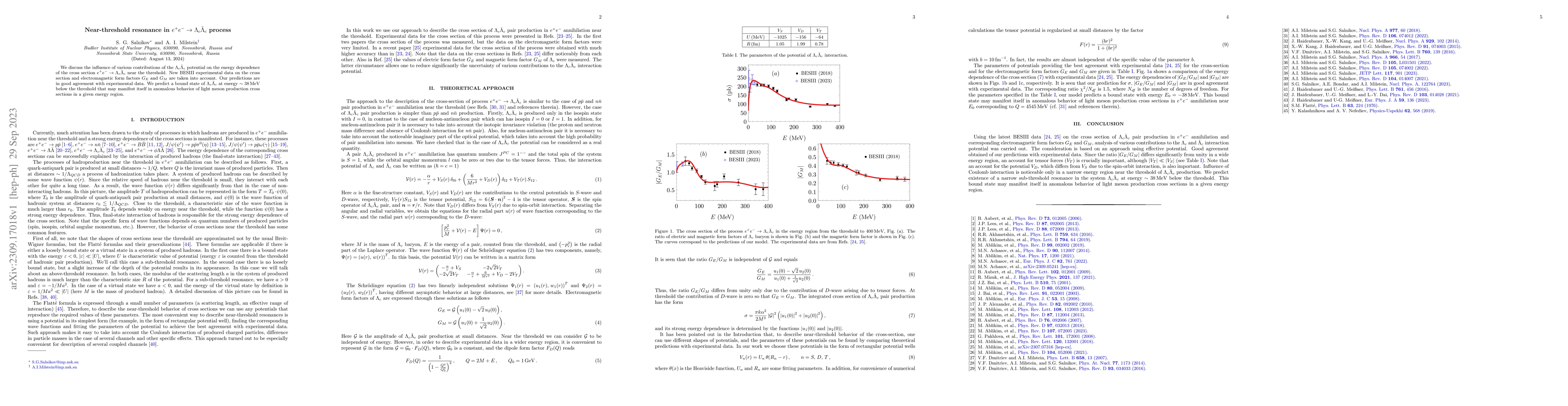 Thumbnail for Near-threshold resonance in
  $e^{+}e^{-}\rightarrow\Lambda_{c}\bar{\Lambda}_{c}$ process
