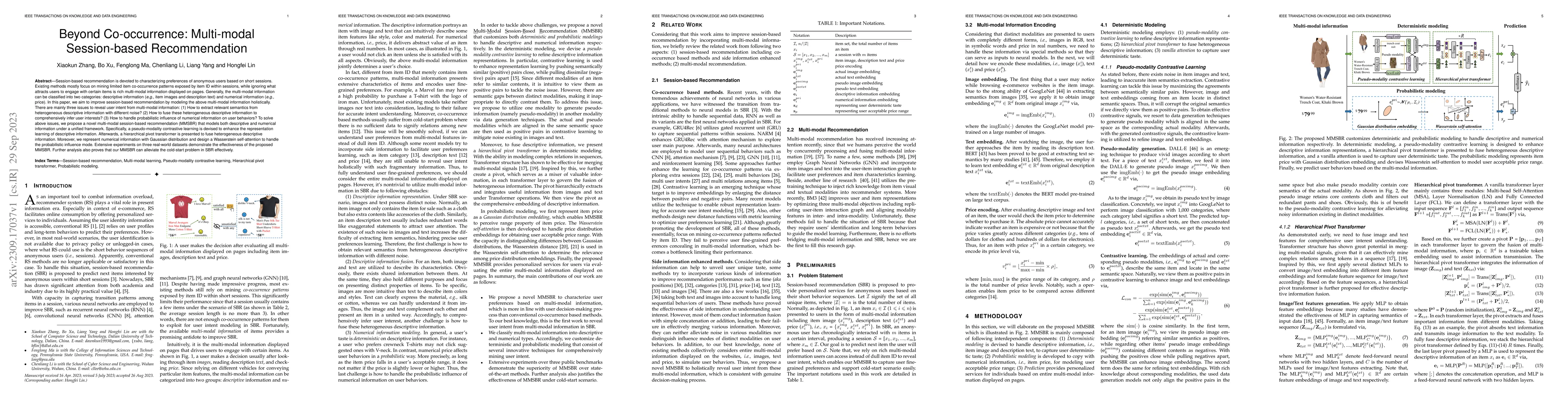 Thumbnail for Beyond Co-occurrence: Multi-modal Session-based Recommendation