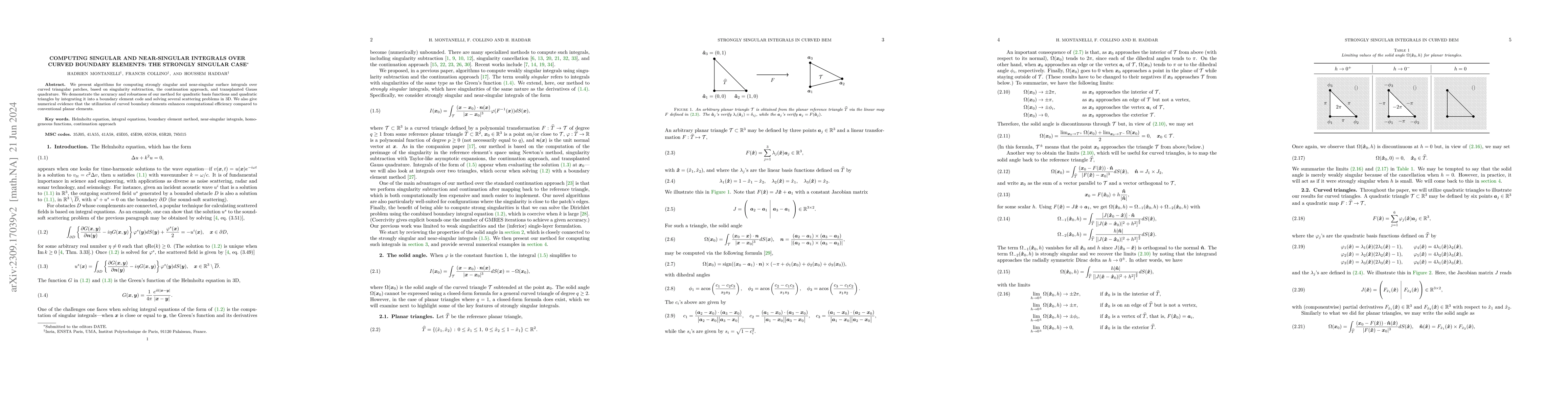 Thumbnail for Computing singular and near-singular integrals over curved boundary
  elements: The strongly singular case