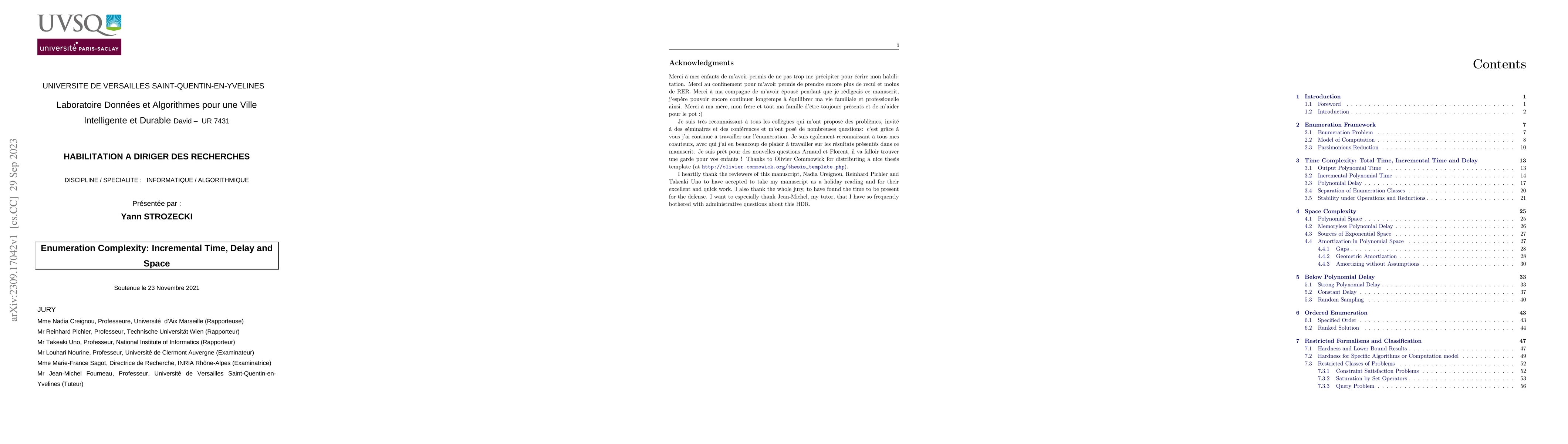 Thumbnail for Enumeration Complexity: Incremental Time, Delay and Space
