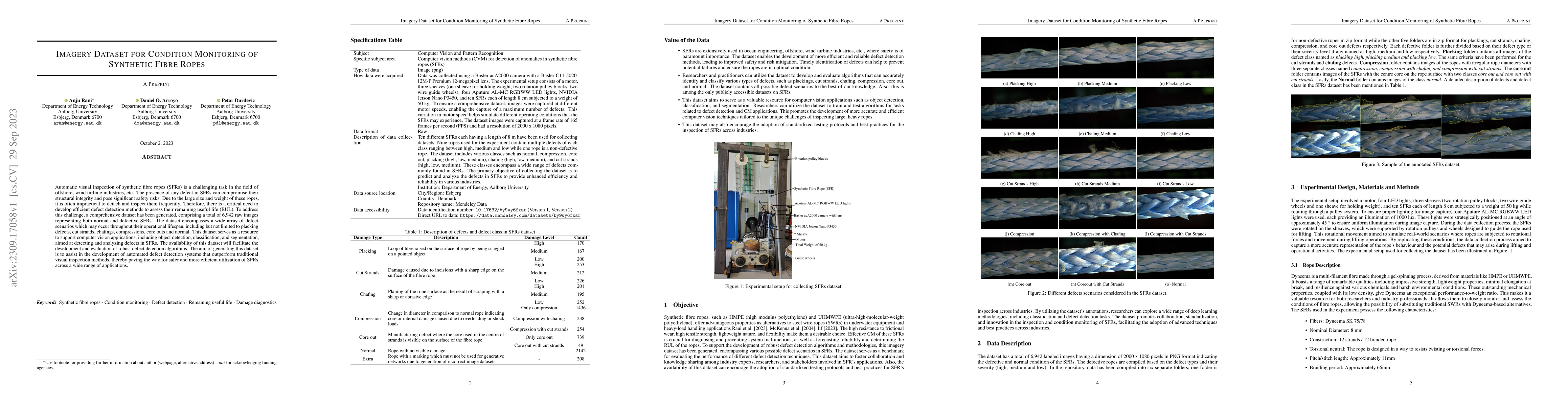 Thumbnail for Imagery Dataset for Condition Monitoring of Synthetic Fibre Ropes