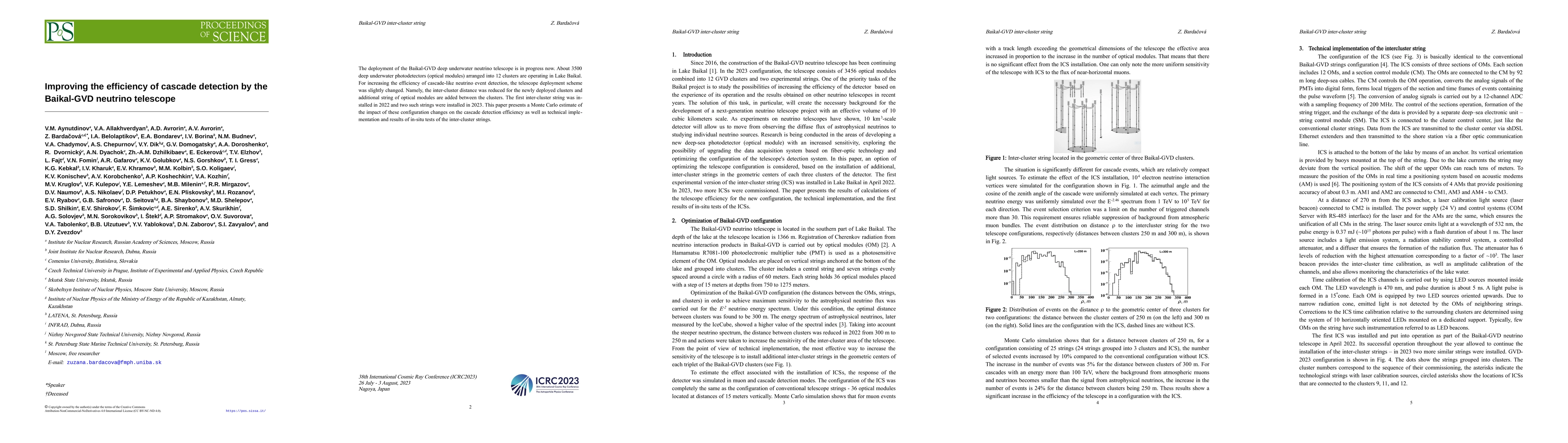 Thumbnail for Improving the efficiency of cascade detection by the Baikal-GVD neutrino
  telescope
