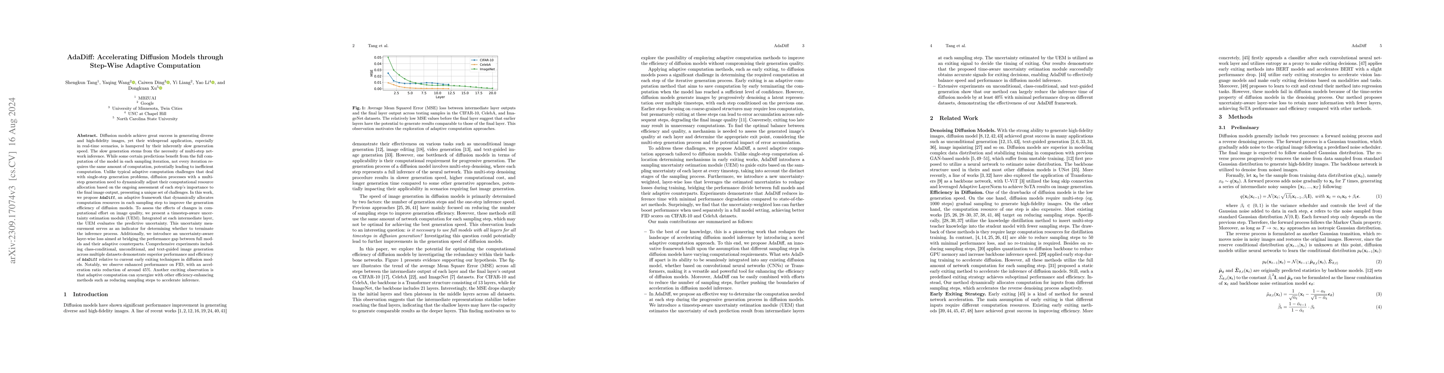 Thumbnail for AdaDiff: Accelerating Diffusion Models through Step-Wise Adaptive
  Computation
