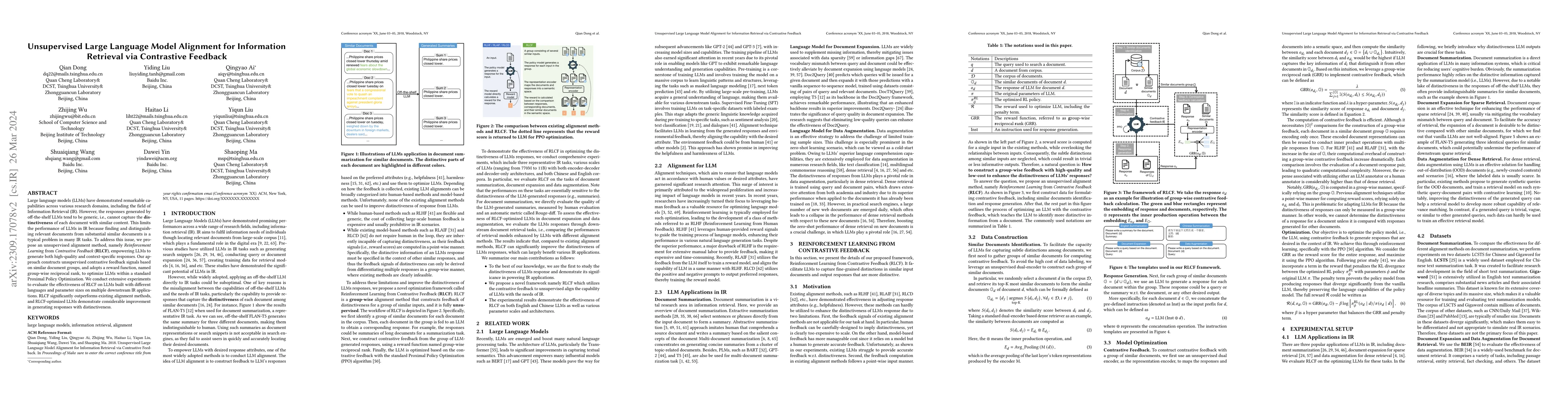 Thumbnail for Unsupervised Large Language Model Alignment for Information Retrieval
  via Contrastive Feedback