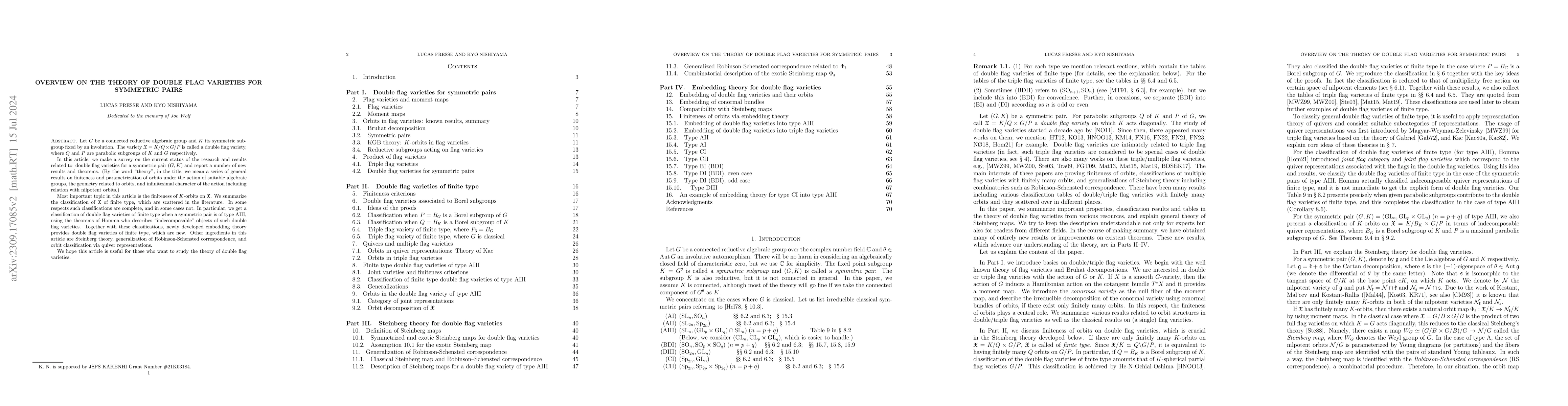 Thumbnail for Overview on the theory of double flag varieties for symmetric pairs