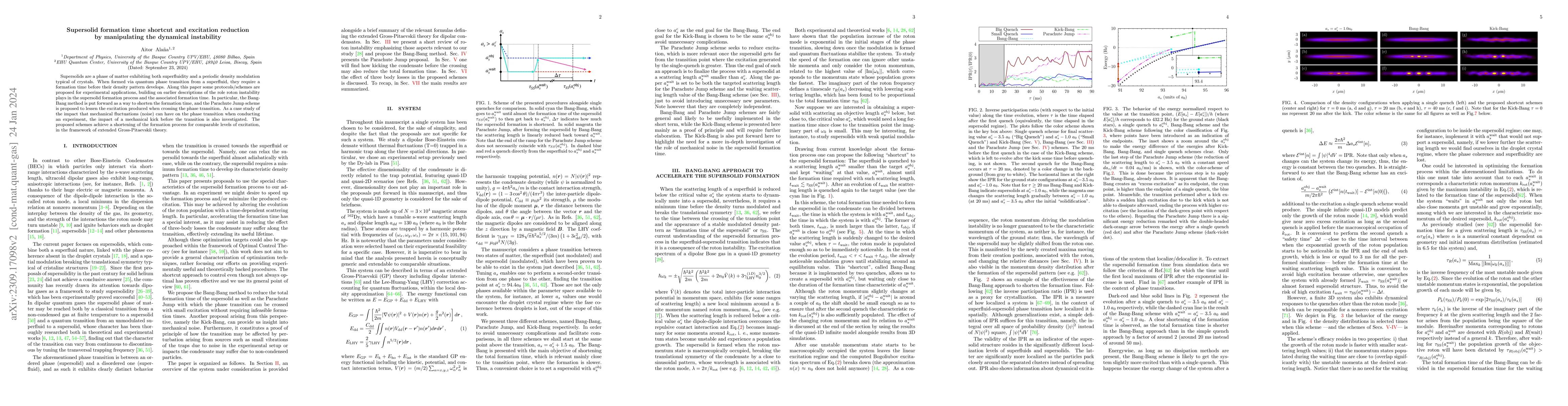 Thumbnail for Supersolid formation time shortcut and excitation reduction by
  manipulating the dynamical instability