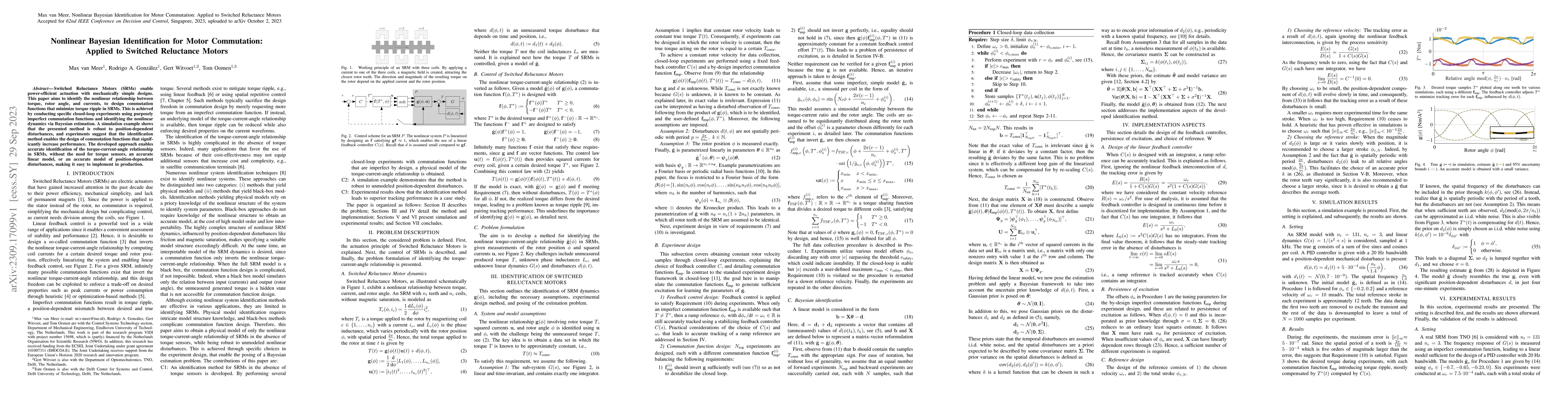 Thumbnail for Nonlinear Bayesian Identification for Motor Commutation: Applied to
  Switched Reluctance Motors